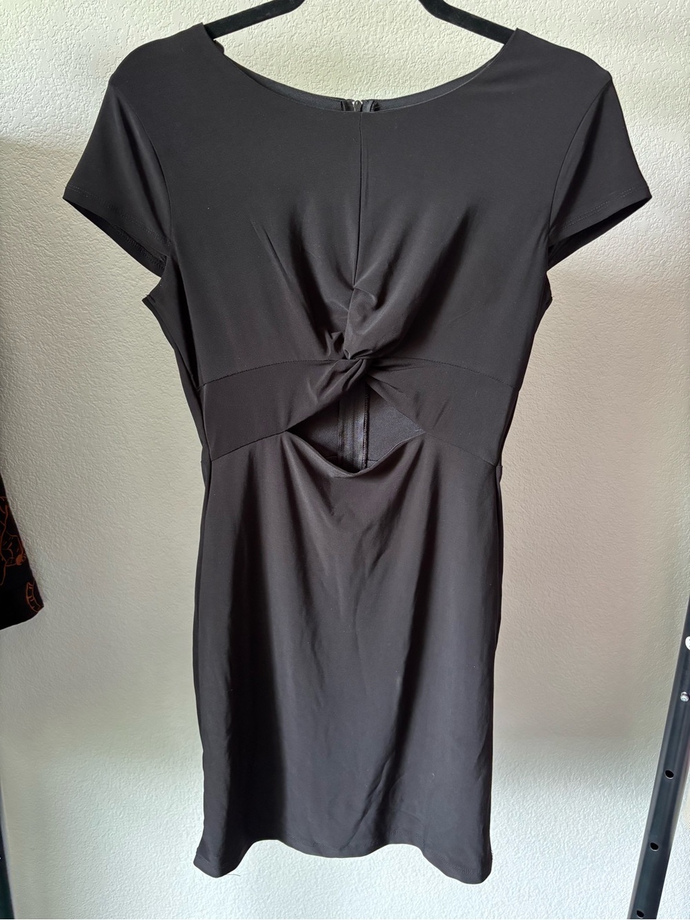 B Darlin Black Twist-Front Midi Dress